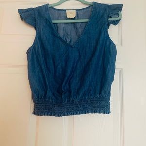 Chambray crop top from Apricot Lane
